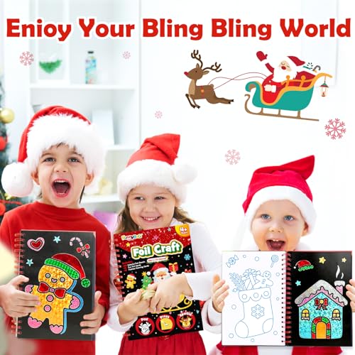 Image of FUNNYB&G Christmas Foil Art Craft Kit for Kids, Birthday Gift Toy for Kids