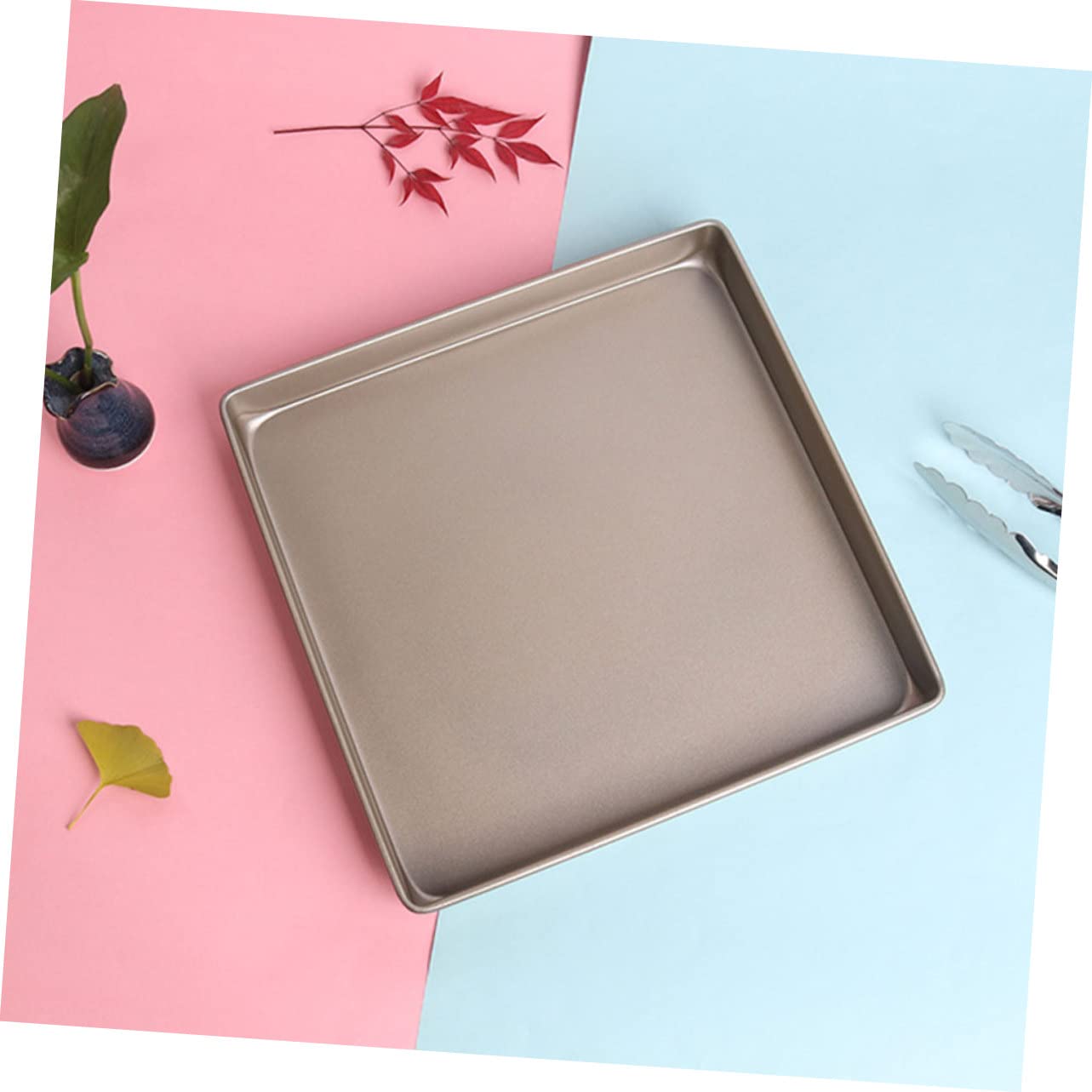 Nonstick Square Baking Tray Golden Cake Cookie Plate for Home and Restaurant for Baking and Roasting Friends and Family