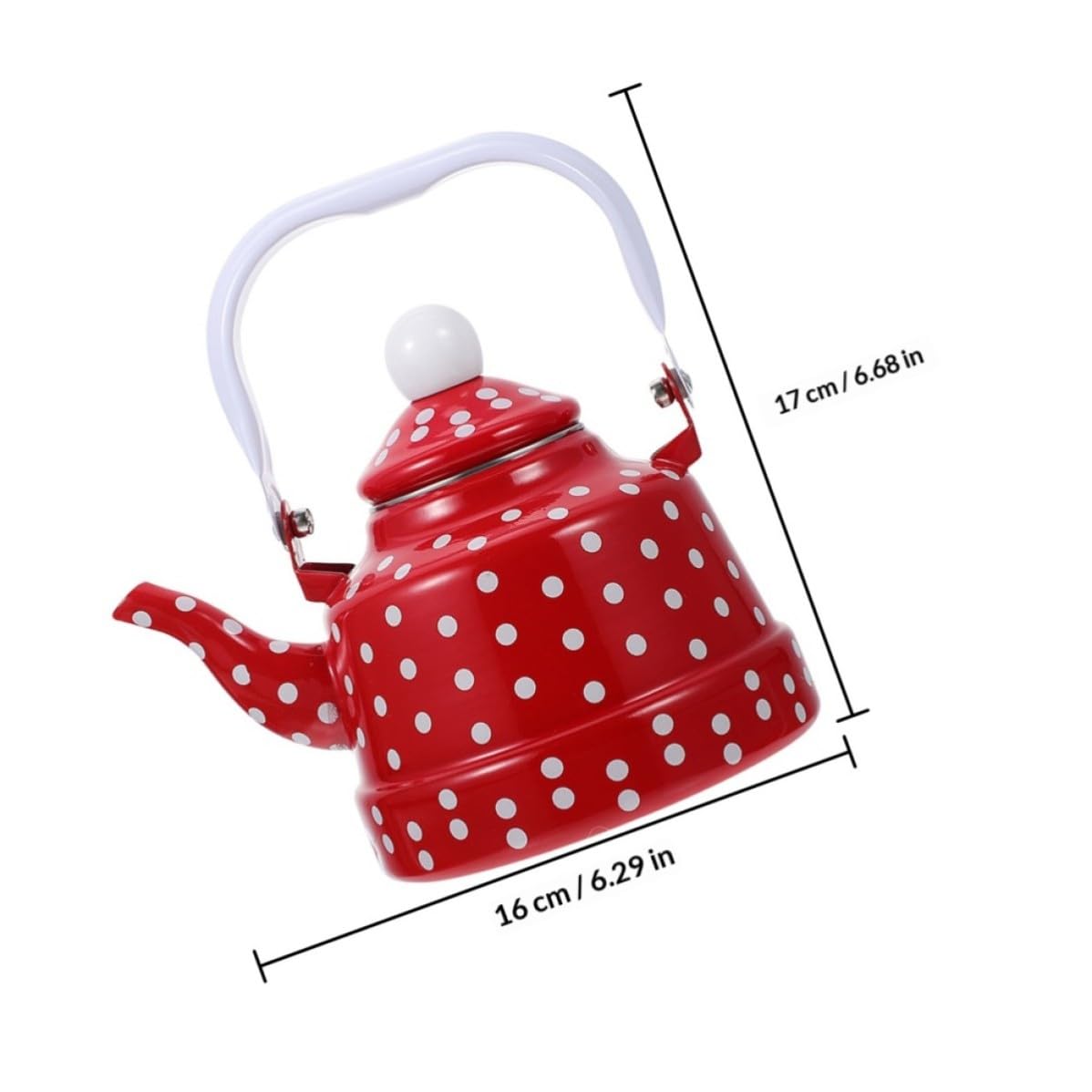 Tetera Esmaltada Vintage de 1,7 L Roja para Estufa y Cocina