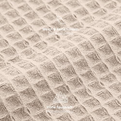 Moosfor Microfasertücher, 6er-Set, Saugfähige Fusselfrei Küchentücher Spültücher für Küche Dicke Barista Tuch Geschirrtücher Lappen, 30 x 30 cm, Beige