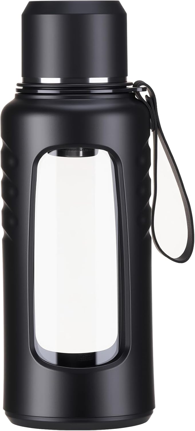 34 oz Travel Water Bottle, Anti-Slip and Anti-Scalding Sports Water Bottle, Waterbottle for Adults with Cup Brush Suitable for Outdoor Sports,Camping, Traveling