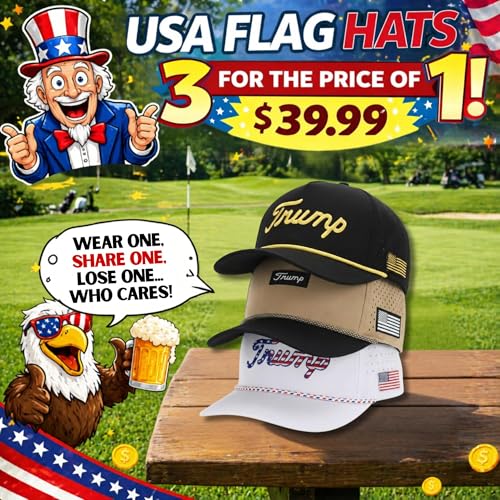 Image of Curves & Clubs Trump Golf Hats - One Size Adjustable Men's Hat - Breathable & Durable Trump Rope Hat - Perfect Golf Gift
