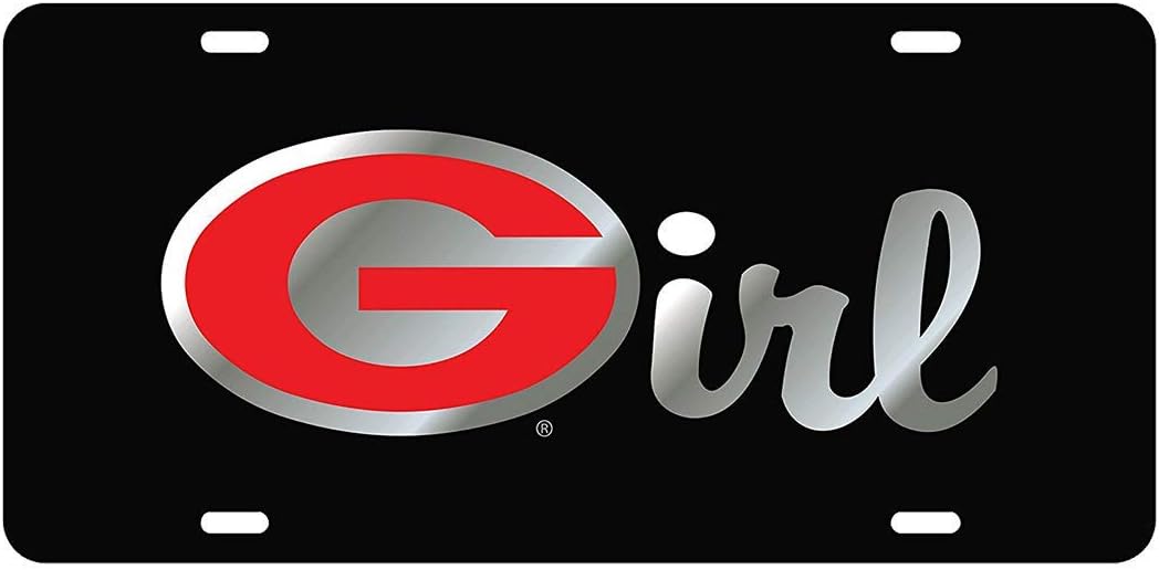 Craftique Georgia Bulldog Laser Cut G Girl License Plate Tag, Black