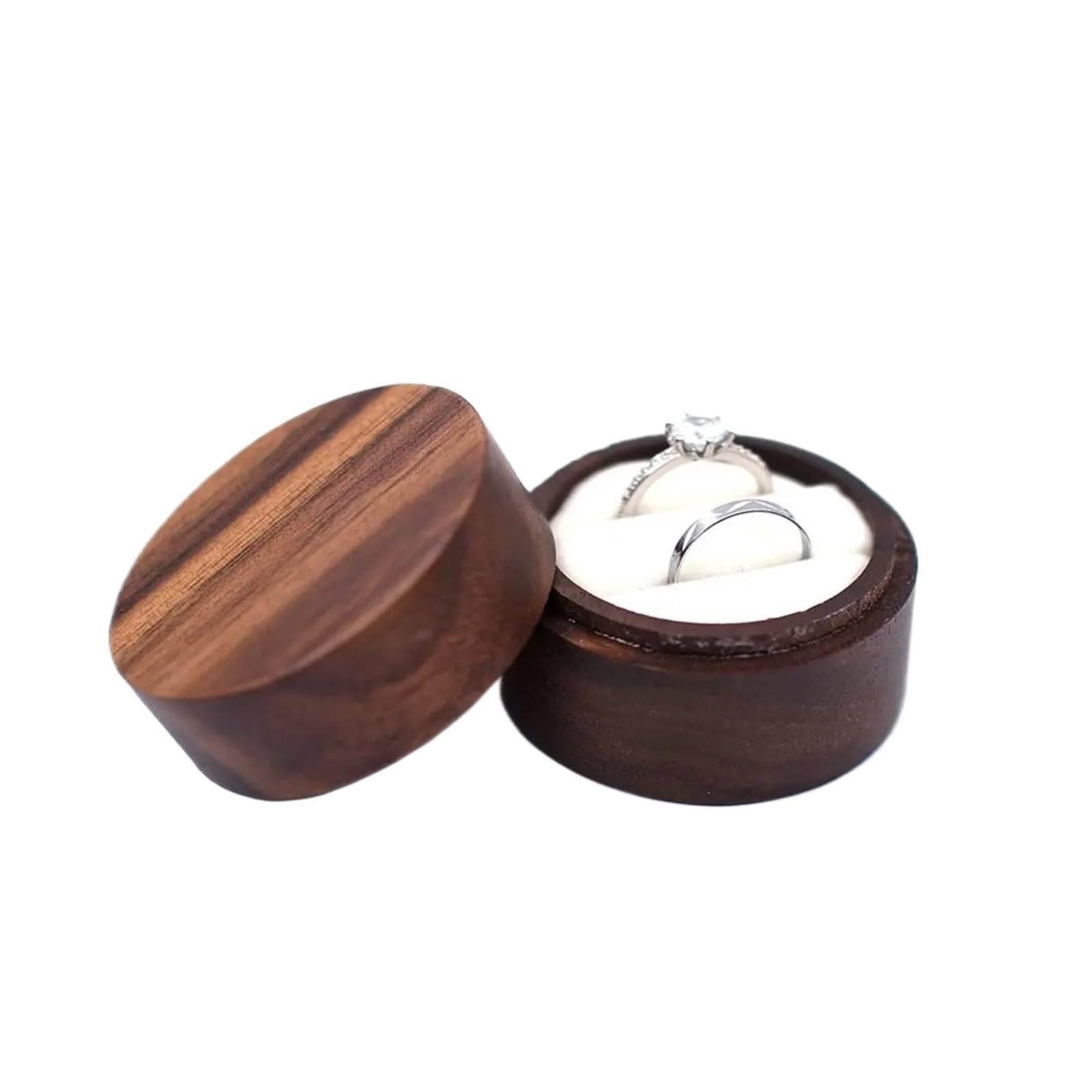 LCKKJHG Wedding Ring Box Round Proposal Case Jewelry Box Earrings Organizer Engagement Ceremony Ring Storage Bearer Presentation(Color 06)