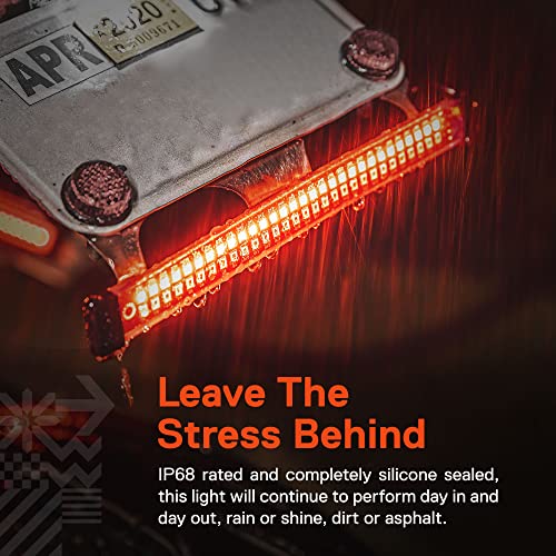 Image of TRUE MODS 1pc 8 inch LED Motorcycle Turn Signal & Brake Taillight Strip [Waterproof] [Dual Row] [RED Tail & Brake] [AMBER Sequential Blinker] Self Adhesive Surface Mount Flexible Lamp for ATV Dirt Bike