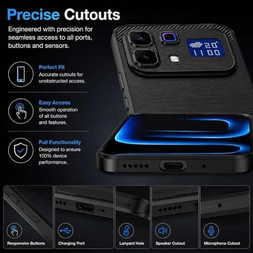 Image of Carbon Fiber Armor Back Cover for Infinix Note 60 Pro 5G | Note 60 Pro 5G | Hybrid Shockproof Rugged Protection | Matte Finish Soft Flexible TPU Case (Black)
