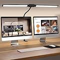 CANMEIJIA LED Desk Lamps for Home Office - Upgrade Dual Head Architect Task Lamp with Clamp & Adatper, 50 Lighting Modes Monitor Light Bar, Adjustable Gooseneck Desk Light for Work Drafting Study