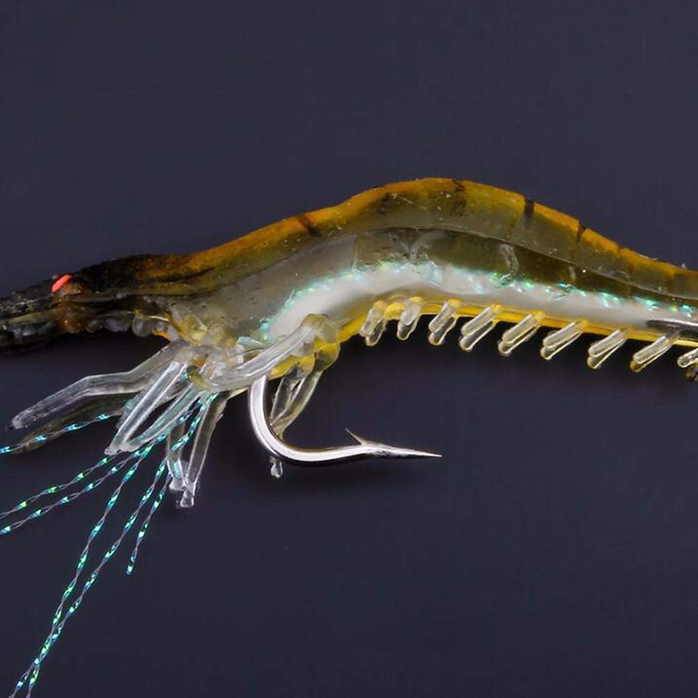 Leurre Pêche Crevette Lumineux – 9,5 Cm, Haute Simulation, Crochet Intégré, Pour Mer Et Eau Douce, Couleur Aléatoire
