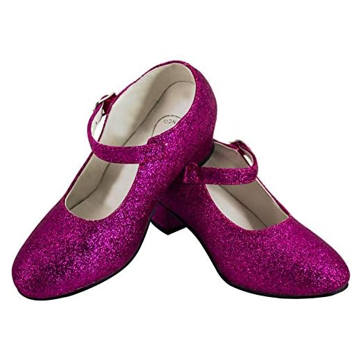 Gojoy shop- Zapato con Tacón de Danza Baile Flamenco o Sevillanas para Niña y Mujer,Contiene : Zapato con Tacón y Mochila de Cuerdas. 5 Colores Disponibles (P-Rosa, 25)