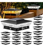 btfarm 4x4 Solar Post Cap Lights Outdoor, 16 Pack Fence Deck Post Lights Solar Powered, 2 Modes 1...