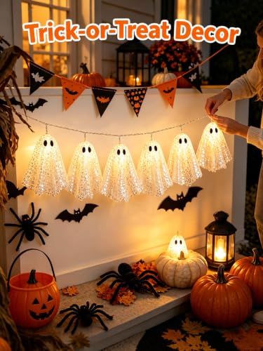 ChayWillow Halloween Ghost String Lights with Sequined Mesh - image 7