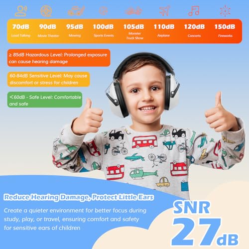 Image of ProCase Noise Cancelling Headphones for Kids Toddler, SNR 27dB Noise Reduction Ear Muffs, Hearing Protection for Monster Jam, Concerts, Fireworks, Shooting, Air Show, Autism Sensory Needs -White