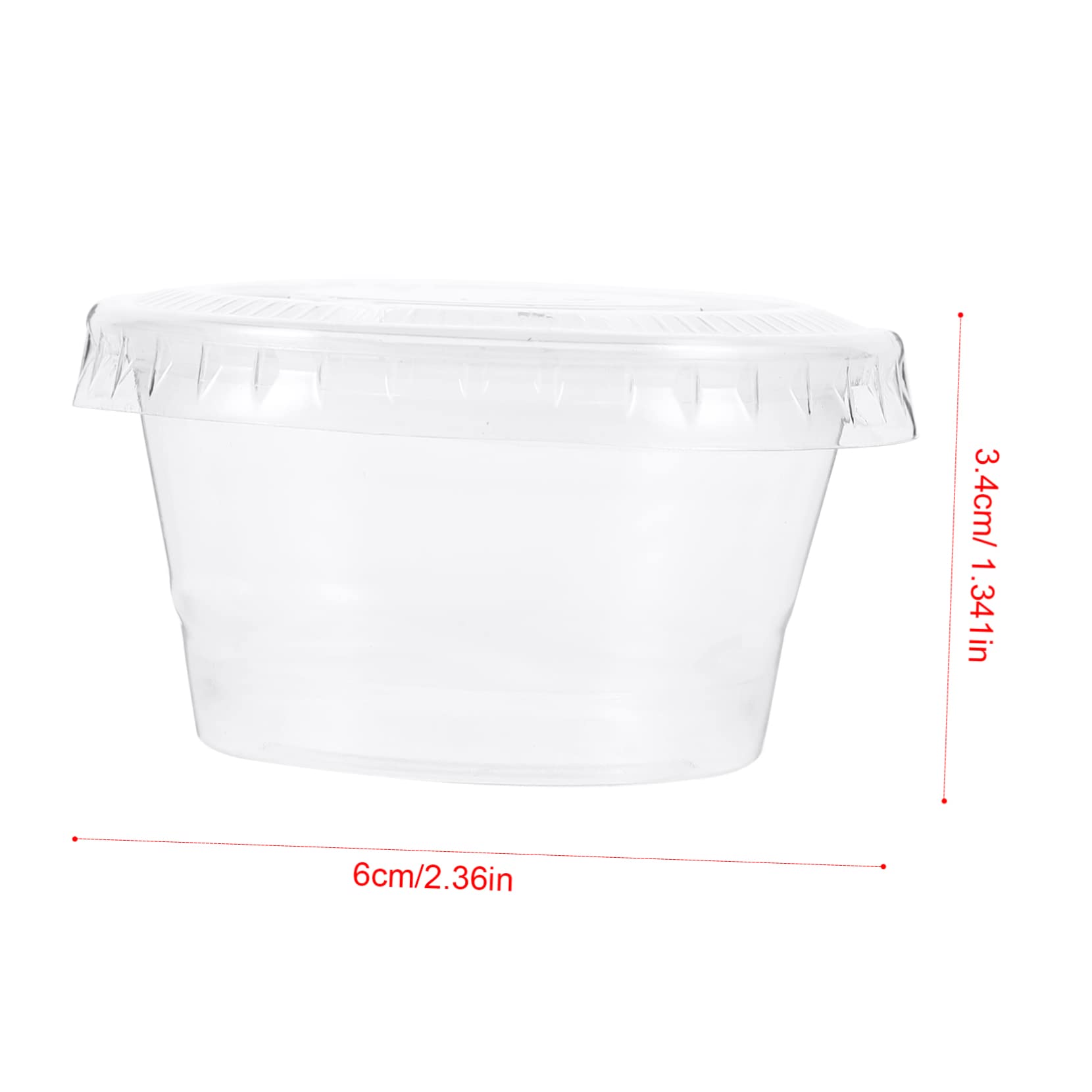 Cabilock 60ml Disposable Takeout Sauce Cups 100pcs Condiment Containers Lids Dressing Sauce Cups Lids Dipping Containers