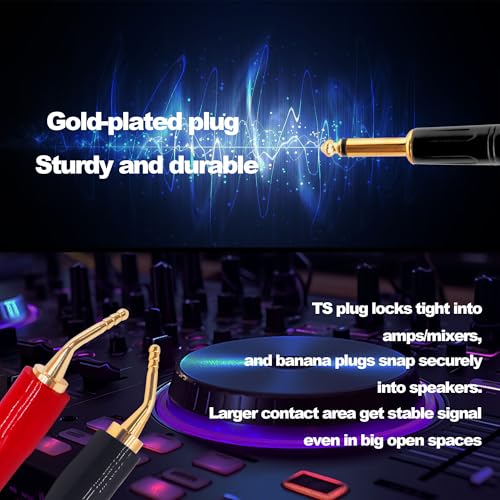 Câble adaptateur audio ampli vers caisson de basses jack banane