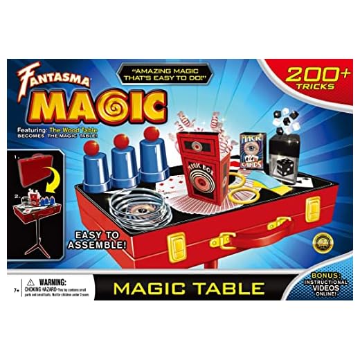 Fantasma Magic Wooden Table Set-200+ Tricks (2468) – Real Wooden Case converts to Free Standing Performance Table Filled with Amazing Portable Magic Tricks for Boys and Girls Ages 8 and Older