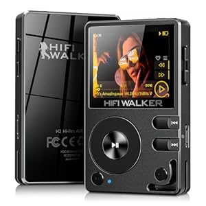 HIFI WALKER H2 MP3-speler met bluetooth, DSD DAC Hi-Res FLAC speler, verliesvrije muziekspeler, draagbare digitale audiospeler met 128 GB geheugen, uitbreidbaar geheugen tot 256 GB
