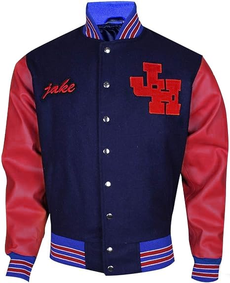 Mens Teen High School College Varsity Letterman Bomber Jacket Blue