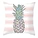Hoisy Dekoracyjne poszewki na poduszki, jesienna poszewka na poduszkę w paski ananas biały różowy brązowy zielony rozmiar 40 x 40 cm