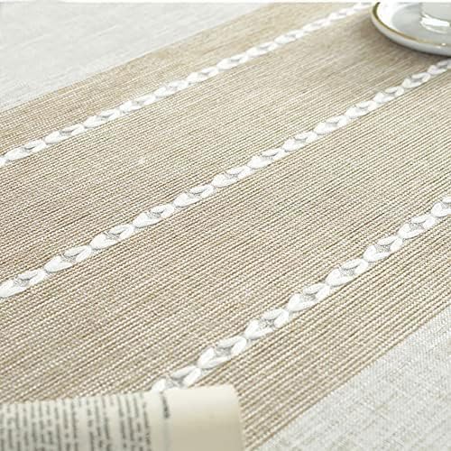 Pahajim Tovaglia in cotone, rettangolare, antimacchia per tavolo, lavabile, tovaglia impermeabile per tavolini, giardini, decorazione da tavolo (marrone, quadrato, 135 x 135 cm