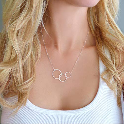 Solinfor 30Th Birthday Gifts For Women - 925 Sterling Silver Necklace - Three Circle For Her 3 Decade - 30 Years Old Jewelry Gift Idea #TOP2
