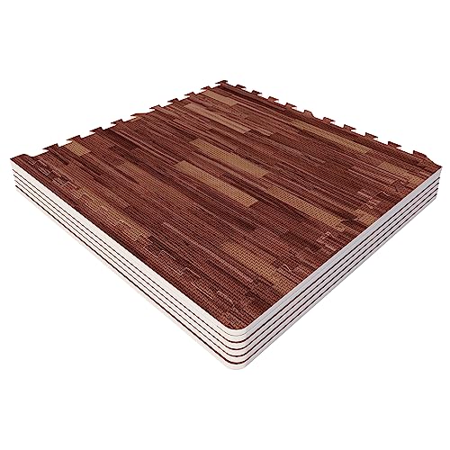 Gorilla Sports – Juego de Alfombrillas con Extremos. – Esterillas de Puzzle/Arandelas (62 x 62 x 1,2 cm, Holzoptik Dunkel