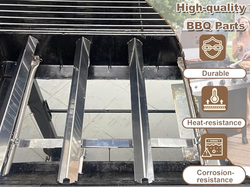 Image of Grill Replacement for Charbroil Performance 5-Burner Gas Grills 463448021 463449021 463455021 463458021, 17 inch Cast Iron Cooking Grates, Stainless Steel Heat Plates, Burner Tubes & Igniters Parts Kit