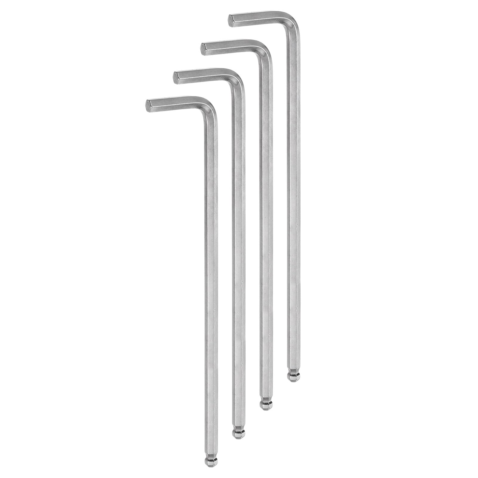 QUARKZMAN 4 Piezas de Llave Hexagonal de Bola de 5 mm, Llave Métrica en Forma de L con Brazo Extra Largo, Herramienta de Reparación de Acero Cromado Vanadio