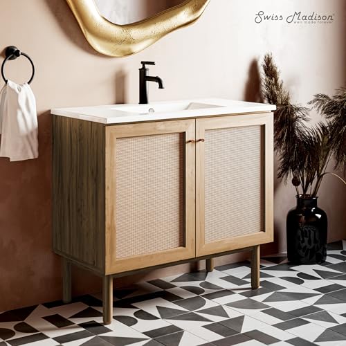 Image of Classe 36 inch Bathroom Vanity in Oak Bath Sink Cabinet Sink Included