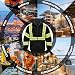 HIS ZEST Hi Vis Hoodie Reflective Safety Jacket for Men,Class 3 High Visibility Sweatshirt Zipper for Work Construction,Black XL