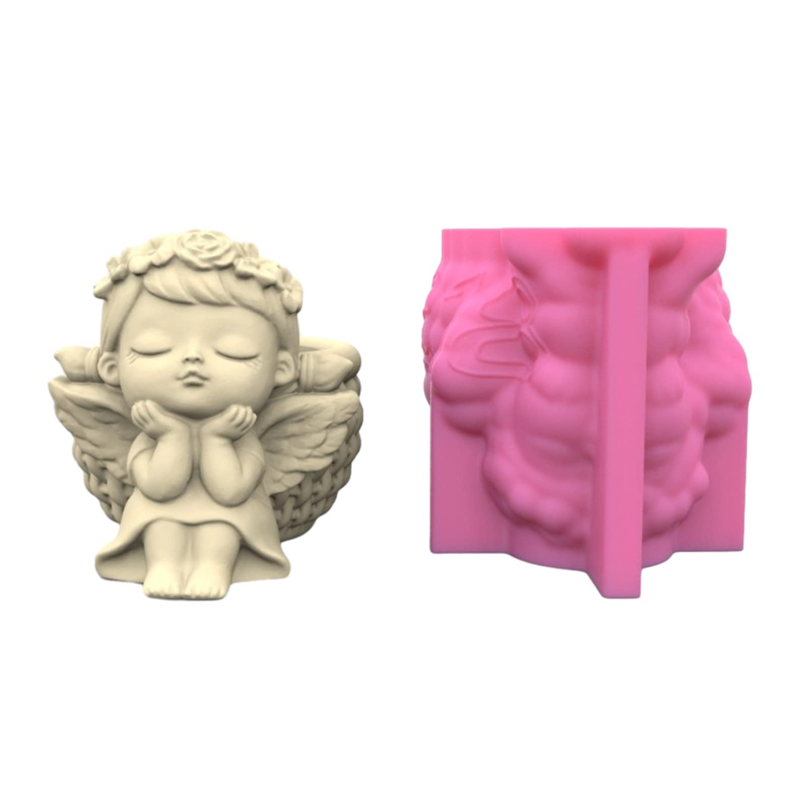 Wreath Girl Vase Silicone Mold Succulents Gypsum Concrete Flower Pot Plaster Cement Molds Clay Resin Silicone Flower Pot Mold