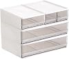 EFFORTS Stationery Holder, Tabletop Accessory Case, Desktop Storage Box, Trinket Storage Drawer, Desktop Storage Box, Letter Case, Document Case, Transparent Drawer, Office Storage, Clear, Tabletop
