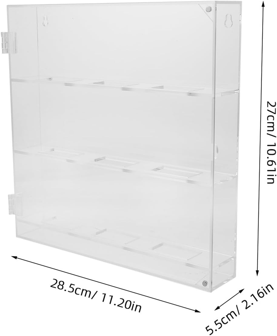 Acrylic Hockey Puck Display Case Wall Mount, 3-Layer Ice Hockey Rack Organizer for 9 Pucks, Memorabilia Storage Stand for Home and Game Room