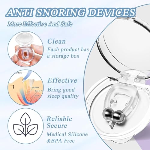6 PCS Anti Snore Nose Clips, Anti Snoring Devices Nasal Dilators Snoring Aids Magnetic Sleep Aid Snore Stopper for Snoring at Night for Men and Women - Image 5