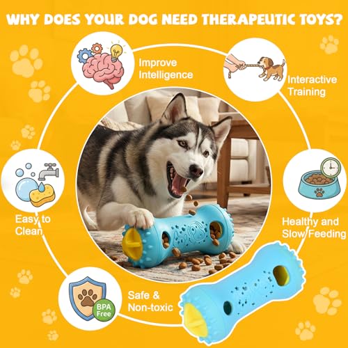 Qoosea Juguete Interactivo para Perros Alimentador Lento para Perro, Juguete Inteligente para Perros Bola de Rompecabezas con Dispensador de Golosinas, Juguete para Perro Pequeños Medianos Grandes - imagen 3