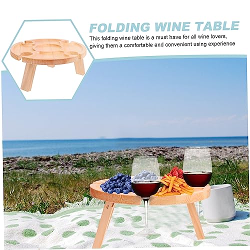 Table pliante extérieur ronde et portable pour pique-nique et vin