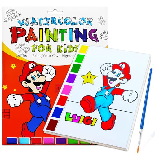 JZILU Watercolor Coloring Book for Kids Paint with Water- Magic Paint Set Water Painting Book for Toddlers- Arts and Crafts Kit for Girls Boys Travel Activities -Stocking Stuffers for Kids