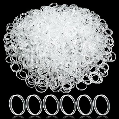 Hanyousheng 1000 Pcs Clear Elastic Hair Bands Cover