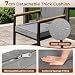 LIFERUN Gartenmöbel-Set aus Rattan, 3 teilig, 2 Gartenstuhl Rattan mit Tisch, Bis 160 kg, Gartenmöbelgruppe, witterungsbeständig, WPC Armrest, Terrassenmöbelset, für Terrasse, Garten, Veranda, Grau