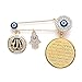 Produktbild XiaoG Muslimischer Islam Allah türkisch Ewi-Augenhand von Fatima-Anhänger-Metallbrosche Baby-Pins (Color : 10277-Gold)