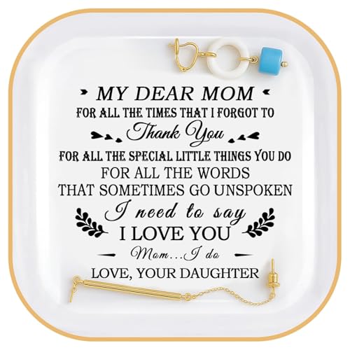Birthday Gifts for Mom from Daughter Jewelry Dish - Thank You! for all the words that sometimes go...