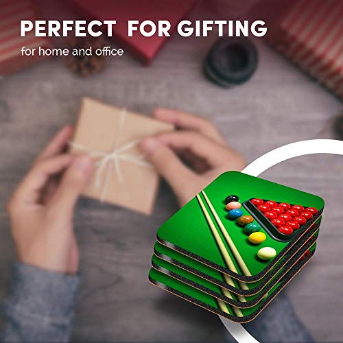 Destination Vinyl Ltd Great Coasters (Set of 4) Square - Snooker Game Balls Pool Billiards Drink Glossy Coasters/Tabletop Protection for Any Table Type #16452 - Image 5