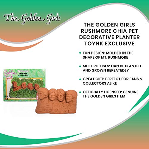 The Golden Girls Rushmore Chia Pet Planter - Dorothy, Blanche, Rose, Sophia - Funny Seed Planting Pot - Creative Novelty Gifts Memorabilia - Best Toy Head Growing Pottery Figure- Official Merchandise #TOP4