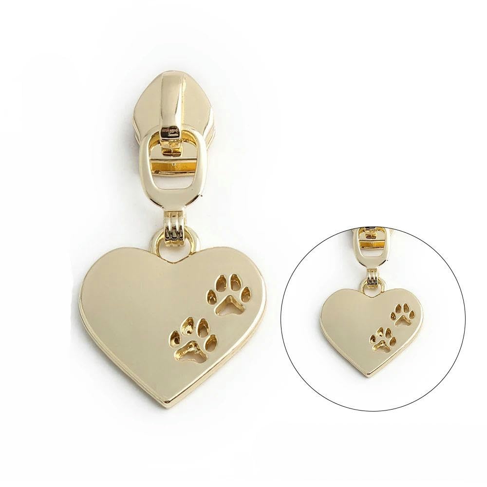 5# Deslizadores de cremallera de metal con dientes de nailon para bolsos, accesorios para el kit de reparación de cabezales de cremalleras, color dorado claro, 50 piezas