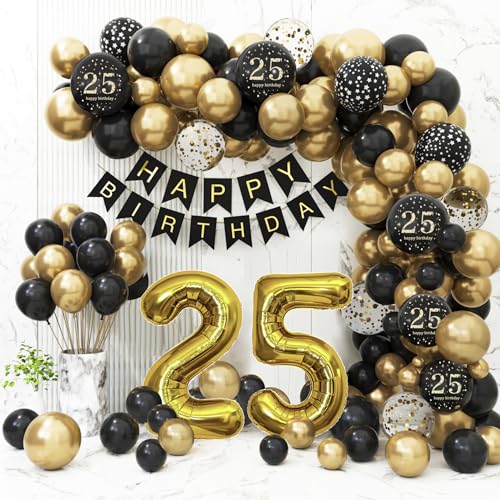 Sllyfo Black and Gold Balloons Set