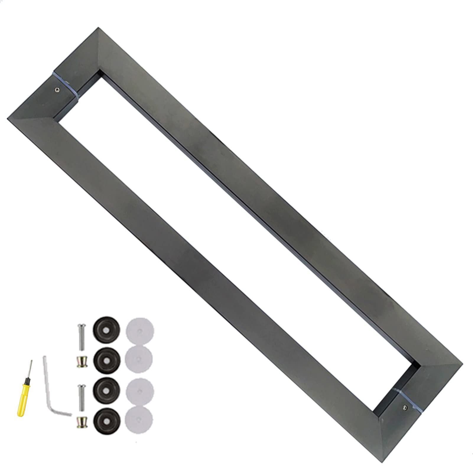 Poignée de porte rectangulaire en inox robuste pour remplacer une poignée usée