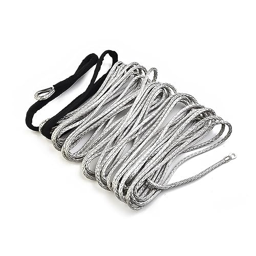 Cable de cabrestante sintético de 15m para ATV y UTV con funda protectora gris 6