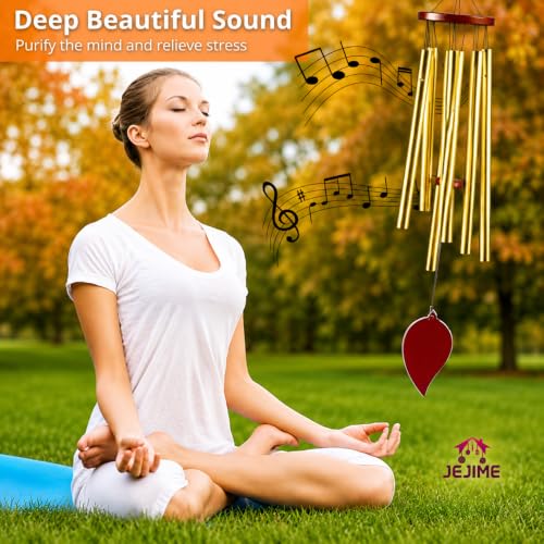 Image of Wind Chimes for Balcony Home Decor - 6 Rod Metal Pipes with Wooden Top - Melodious Sound, Positive Energy, Vastu Gift for Garden, Patio, Meditation & Pooja Room (Multicolor)