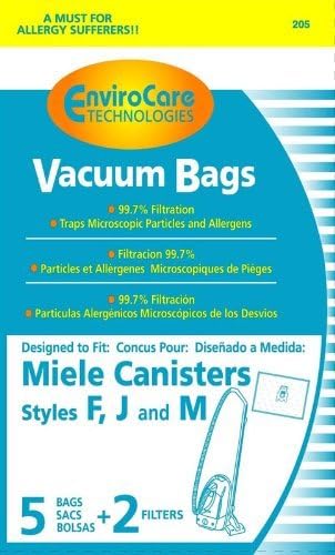 EnviroCare Replacement Bags for Miele F J M Microfiltration Vacuum Bags - 10 Bags + 4 Filters