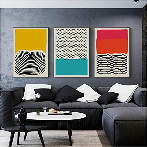 Tableau Mur Art Abstrait Géométrique Multicolore Affiche Décoration Maison Salon Cuisine 50x70