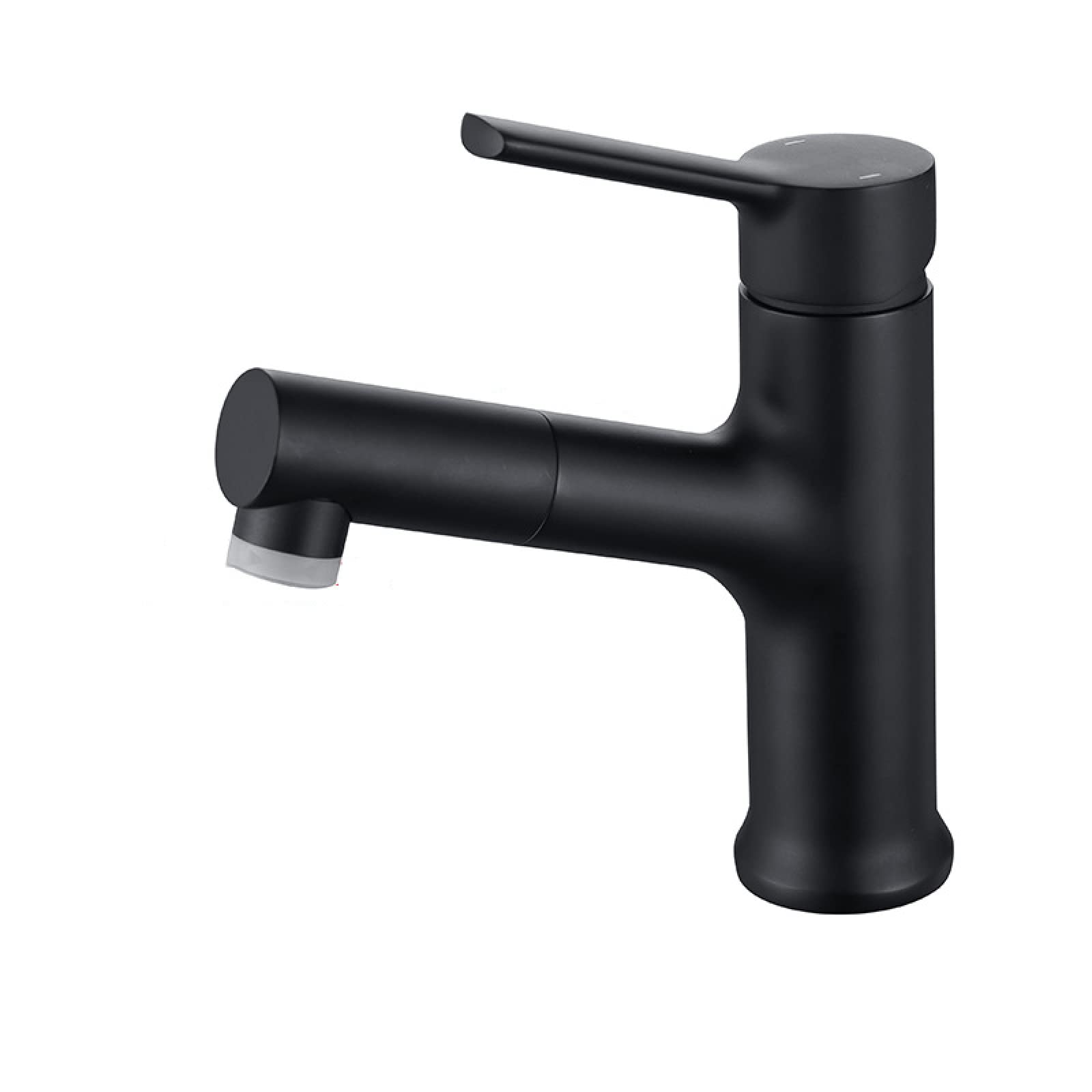 Mitigeur de lavabo rétractable noir avec commande eau chaude et froide